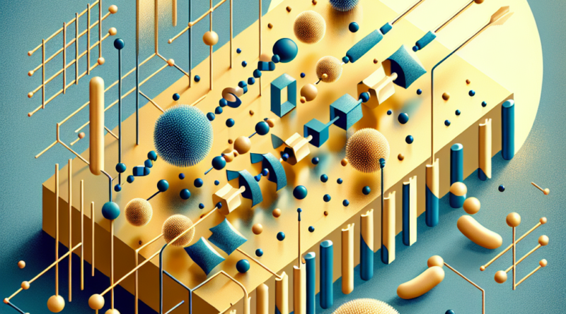 Abstract art of a gold electrode and E. coli detection using an electrochemical biosensor in minimalist gold and blue tones