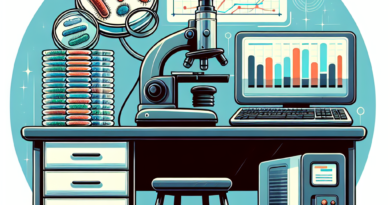 Illustration of a laboratory setting with equipment used for pathogen detection and graphs showing trends in foodborne disease surveillance