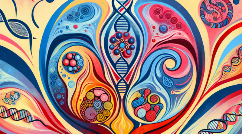 Abstract art depicting distinct Gardnerella vaginalis subgroups with DNA and enzyme symbols representing cpn60 sequencing and sialidase activity in the context of bacterial vaginosis