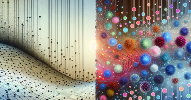 Abstract art of two contrasting panels with varying dot densities representing traditional versus advanced pathogen detection methods in gastrointestinal illness